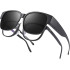 Polarized Fit Over Sunglasses: Wear Over Glasses Sunglasses Wrap Around Fitover Shades for Men Women UV Protection